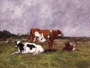Eugene Boudin Cows in a Pasture Sweden oil painting artist
